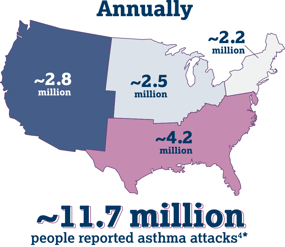 Asthma Attacks USA Map