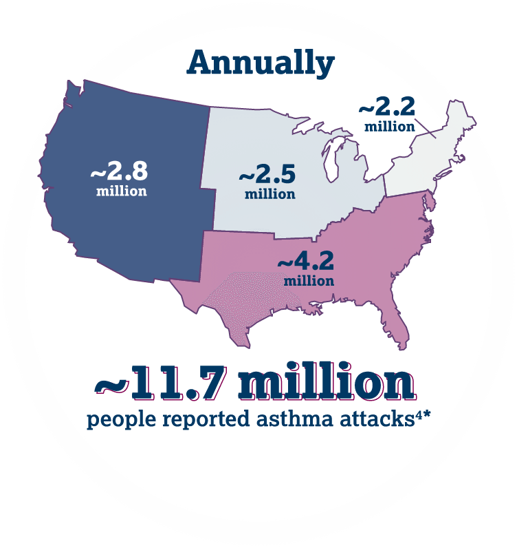 Asthma Attacks USA Map